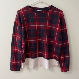 ZARA LAYERED PLAID SWEATER
